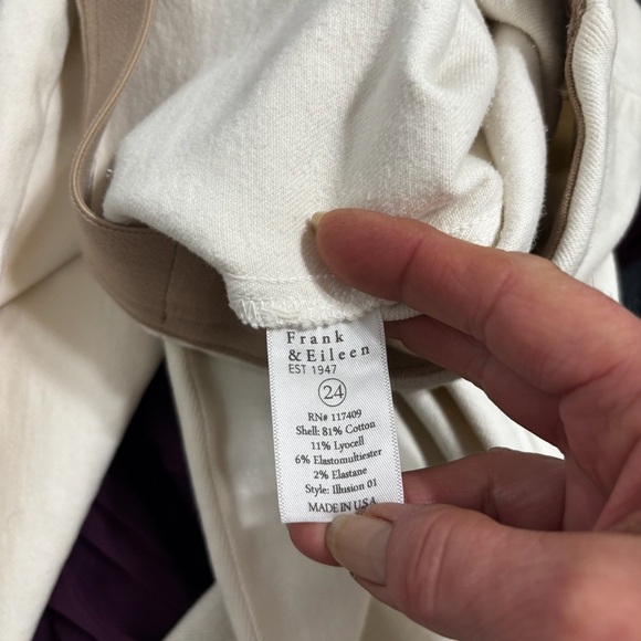 Frank & Eileen Derry Illusion Pull-on Pants in Antique White Size 24 - Picture 6 of 7